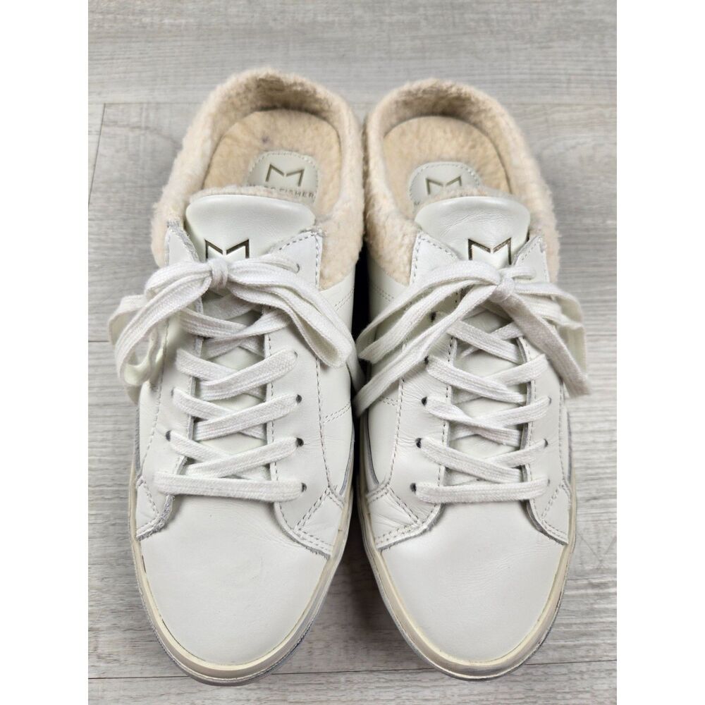 Marc Fisher LTD Womens 8.5 M MLMIRANDA Leather Faux Fur Backless Sneakers